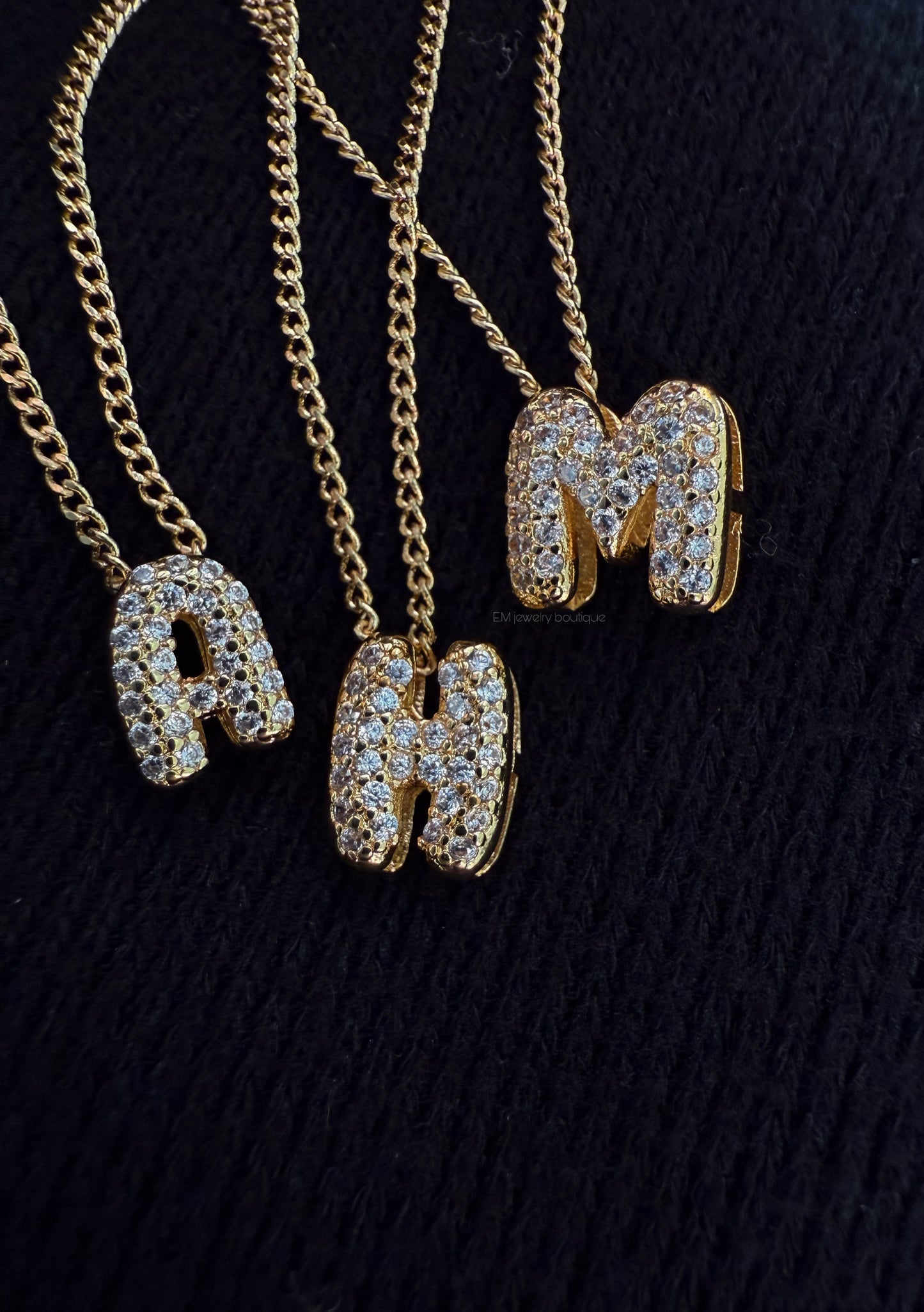 Bubble Zircon Initial Necklace