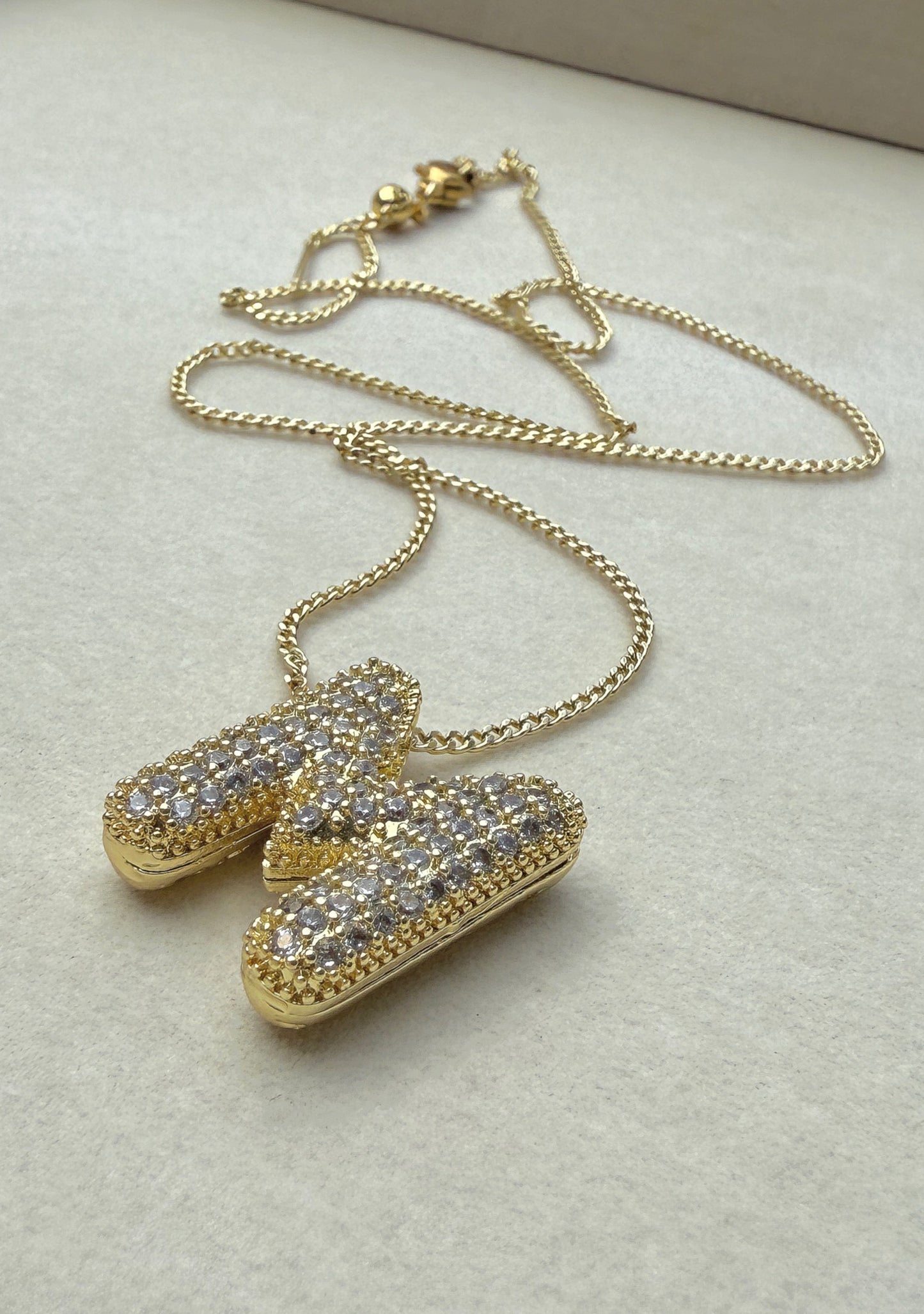 Zirconia Letter Necklace