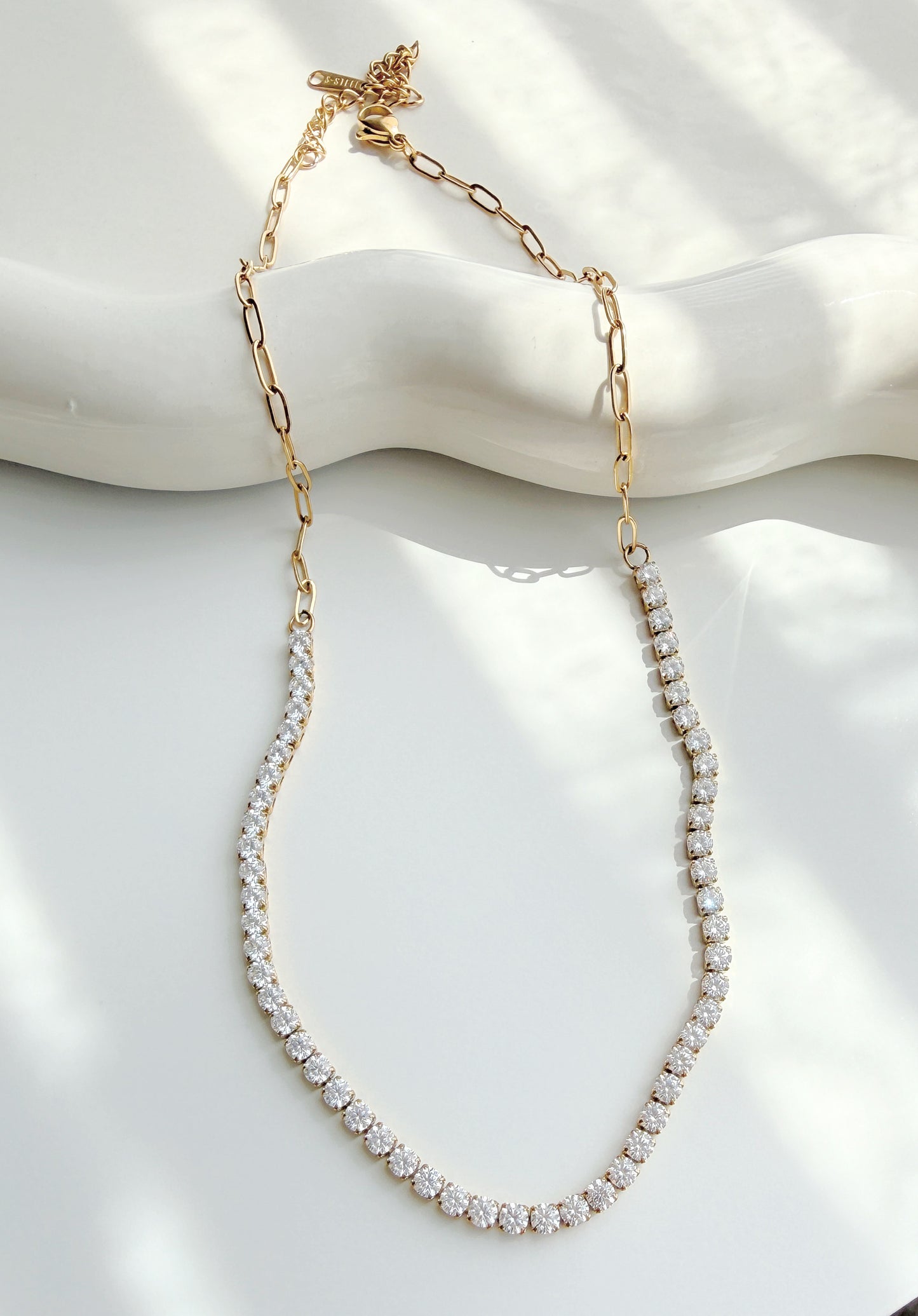 PAPERCLIP TENNIS NECKLACE