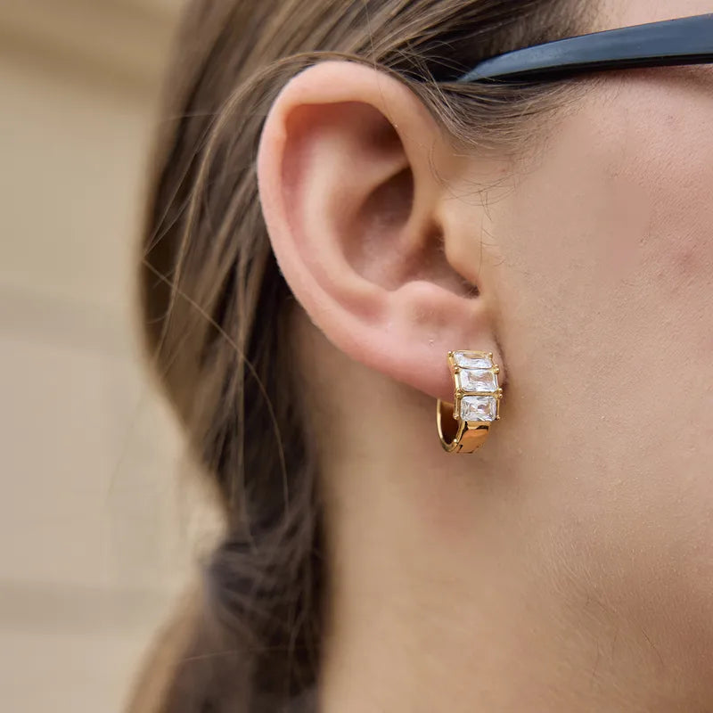 LOUREN ZIRCON HOOPS