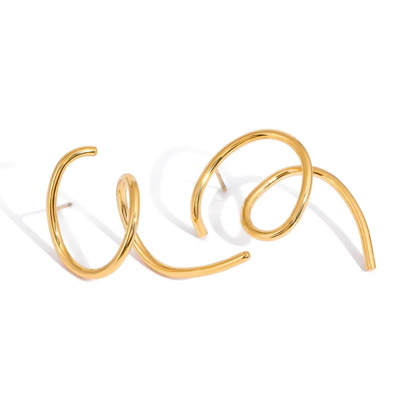 CURLY MINIMALIST EARRINGS