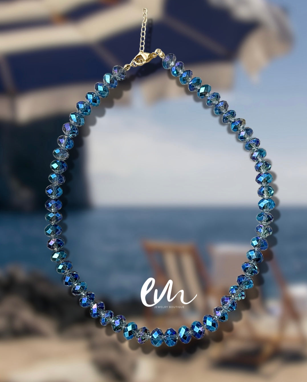 CRISTAL DEEP BLUE NECKLACE