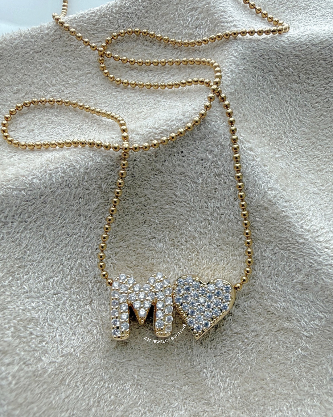HEART ZIRCON INITIAL NECKLACE
