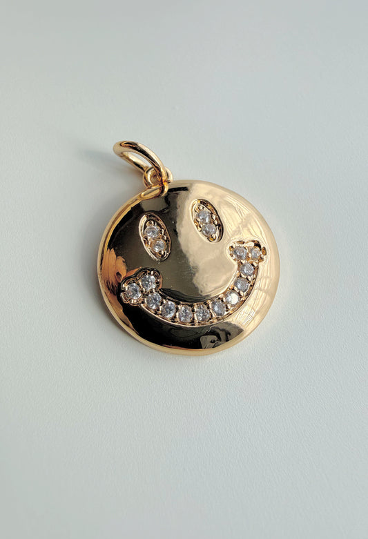 HAPPY FACE ZIRCON CHARM