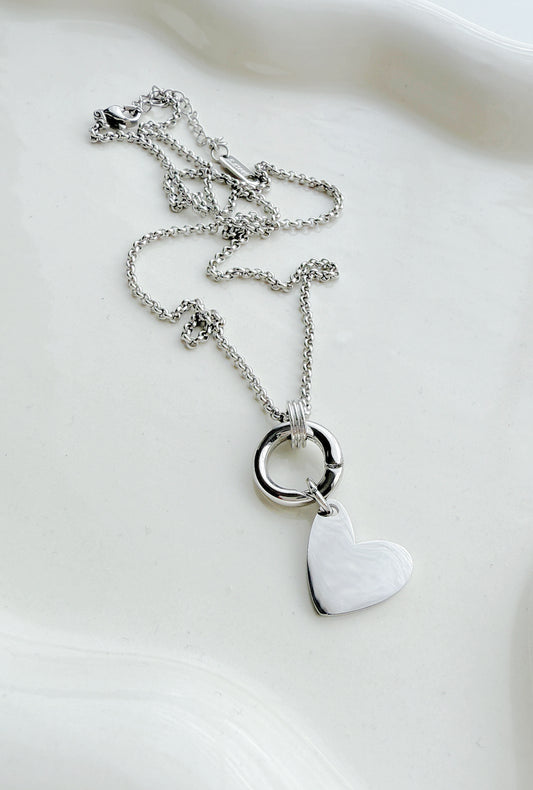 SILVER HEART NECKLACE