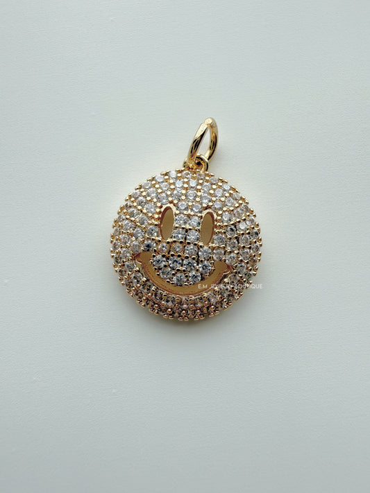 ZIRCONIA HAPPY FACE CHARM