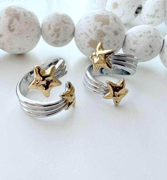2 TONES STAR RING