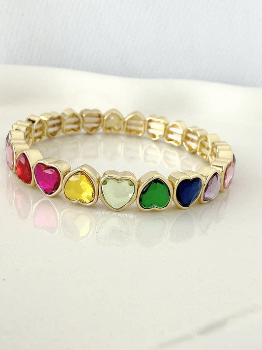RAINBOW HEART BRACELET