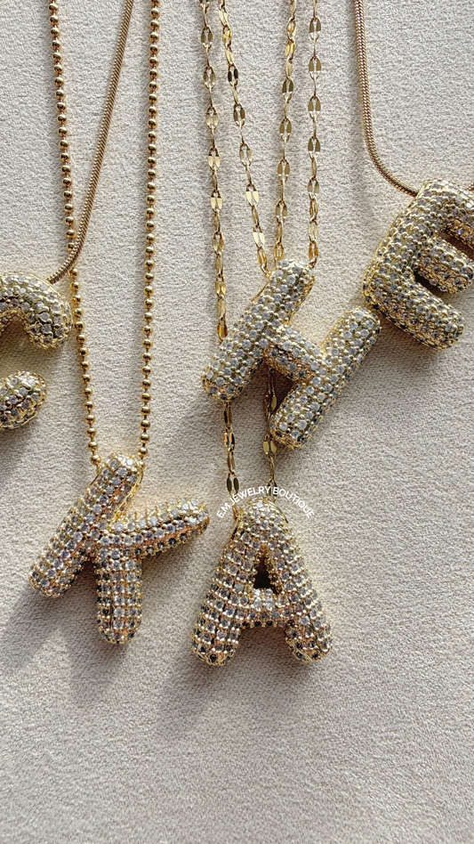 BUBBLE INITIAL NECKLACE