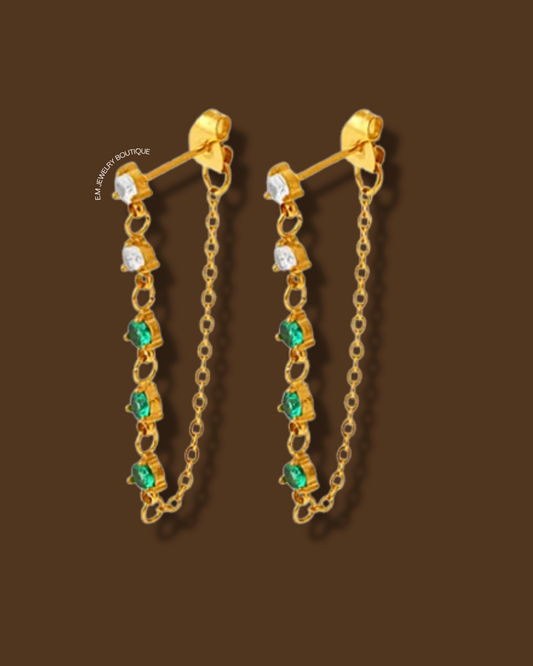 GREEN ZIRCONIA EARRINGS