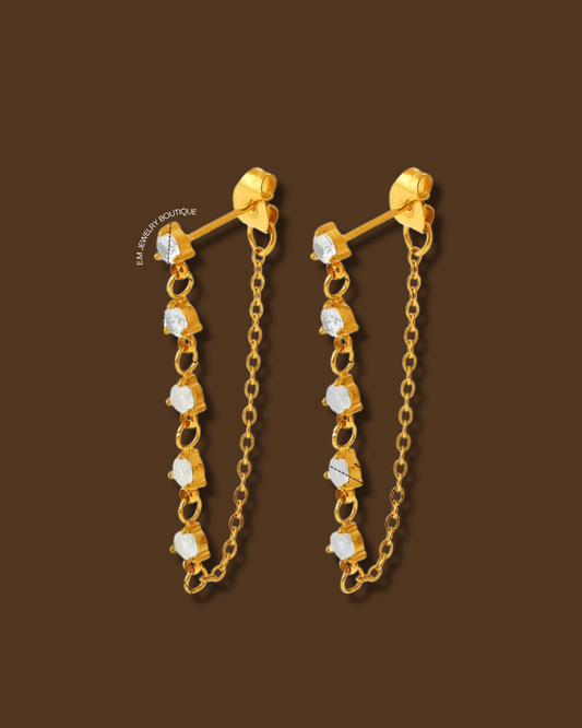 CLEAR ZIRCONIA EARRINGS