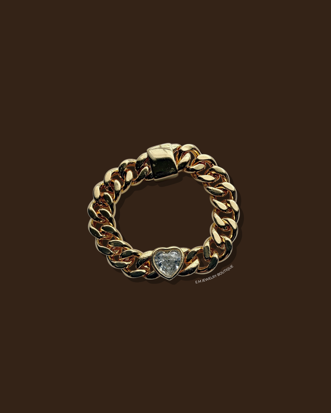 HEART CHAIN RING