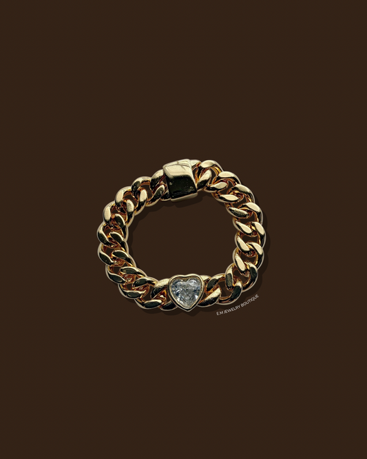 HEART CHAIN RING