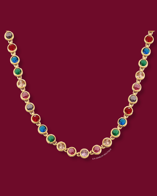 ROUNDCOLOR TENNIS NECKLACE