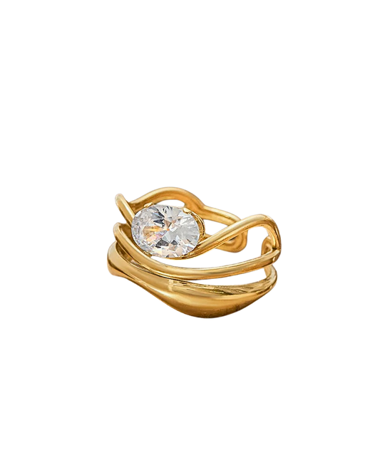 WAVY ZIRCONIA RING