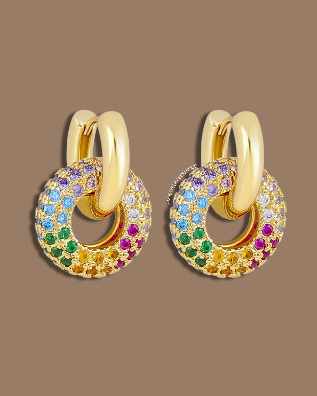 MULTICOLOR DONUT STUDS