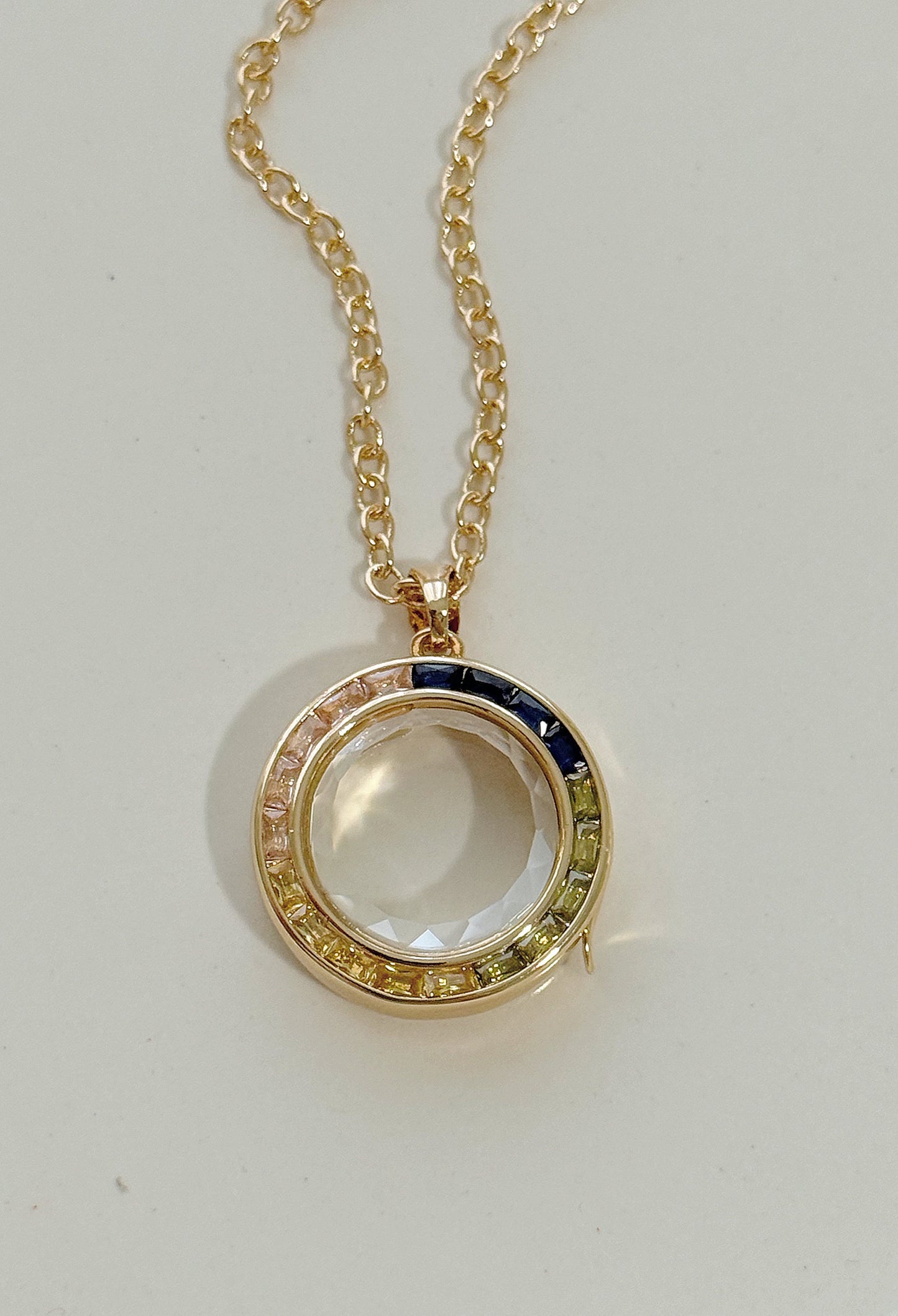 ROUND COLORFUL PENDAND NECKLACE