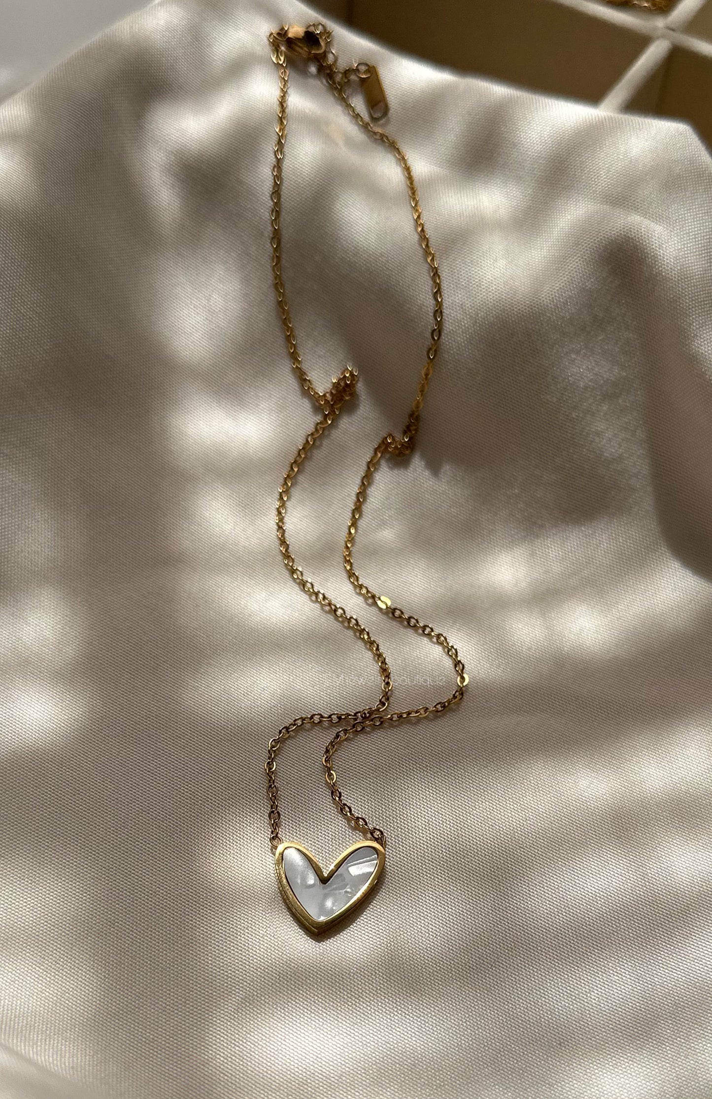 White Heart Necklace