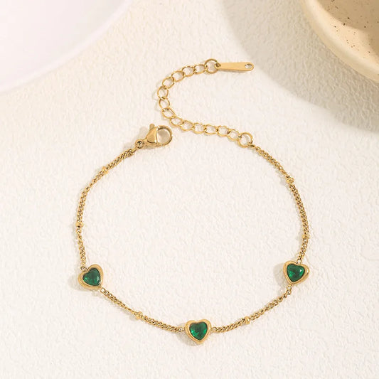 GREEN HEART BRACELET