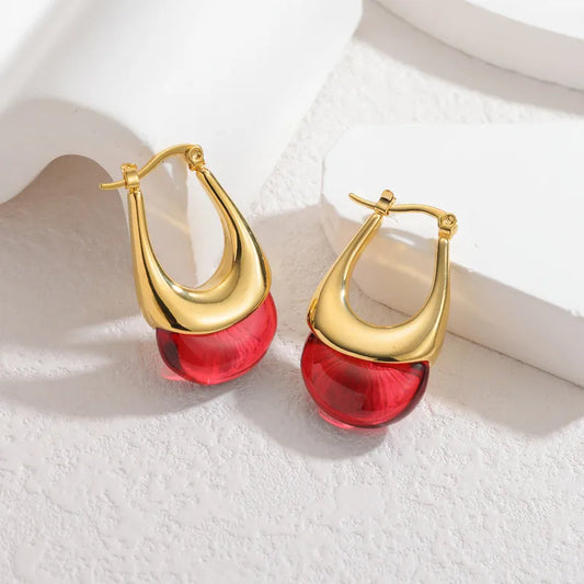 DROP RED EARRINGS