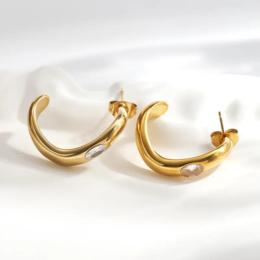 WAVY ZIRCON EARRINGS