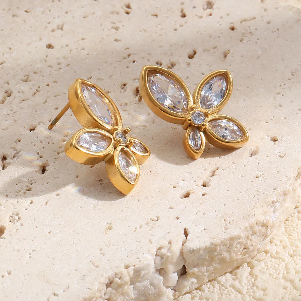FLOR ZIRCONIA STUDS