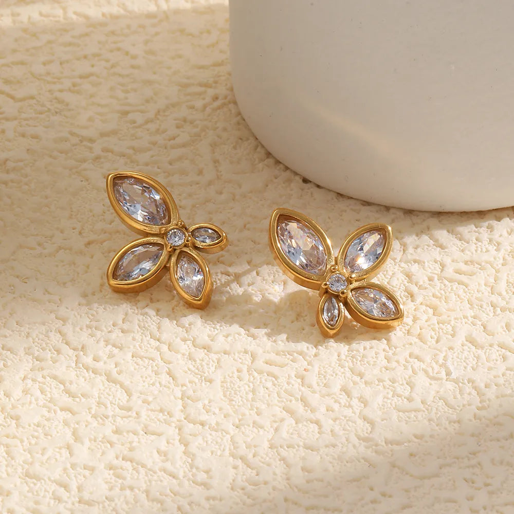 FLOR ZIRCONIA STUDS