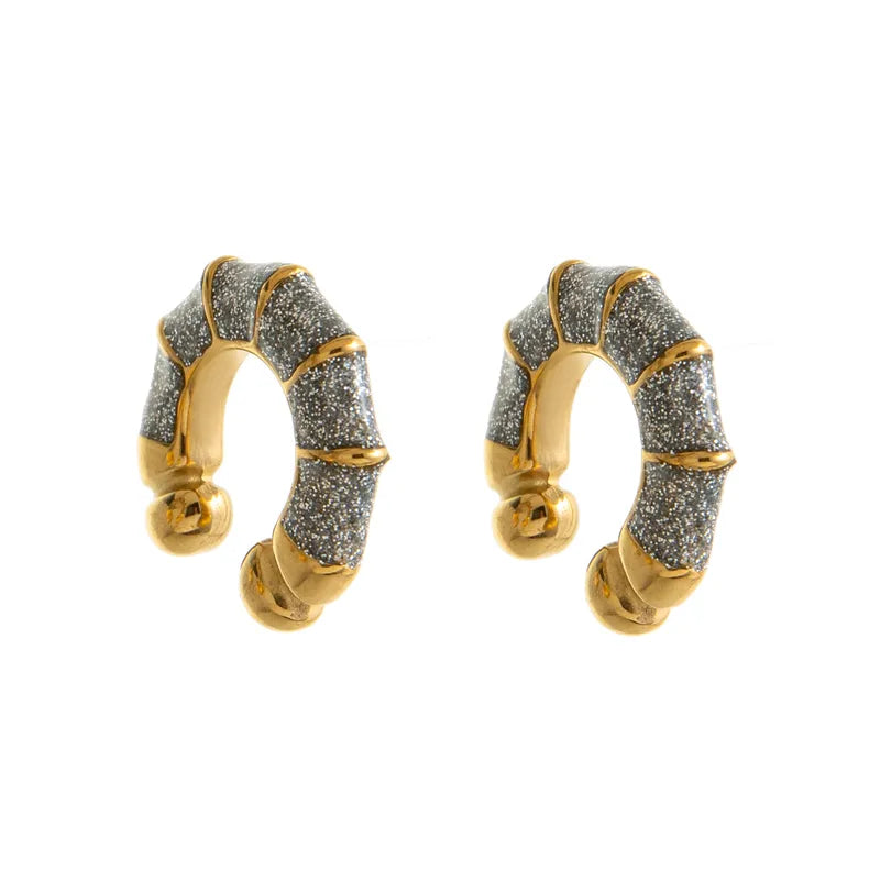 SILVER GLITTER EARCUFF