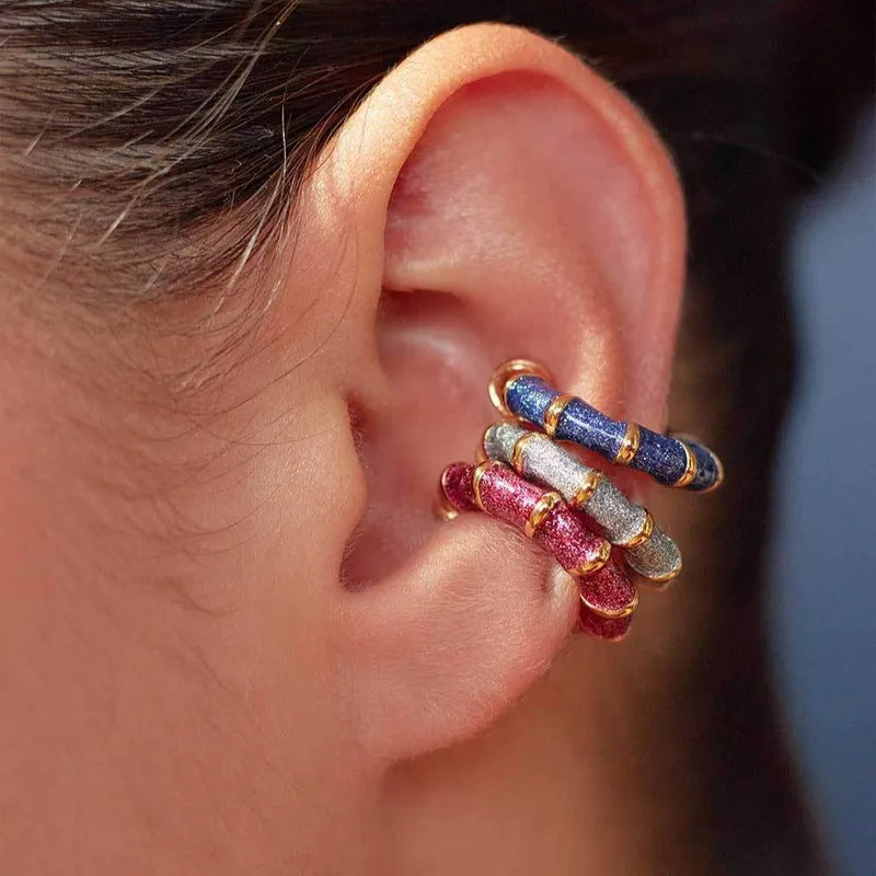 SILVER GLITTER EARCUFF