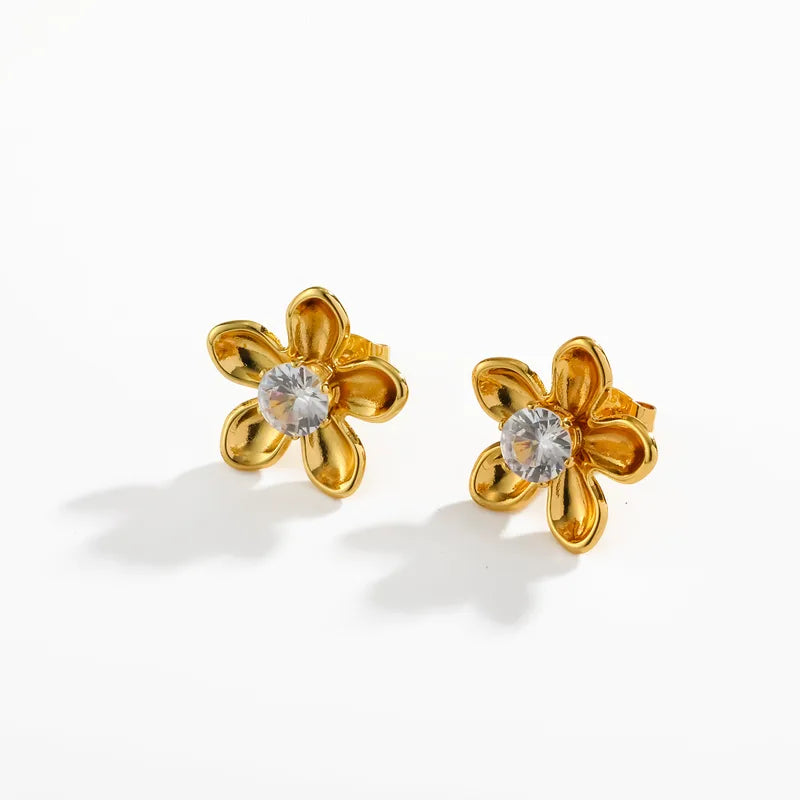 FLOR DIAMOND STUDS