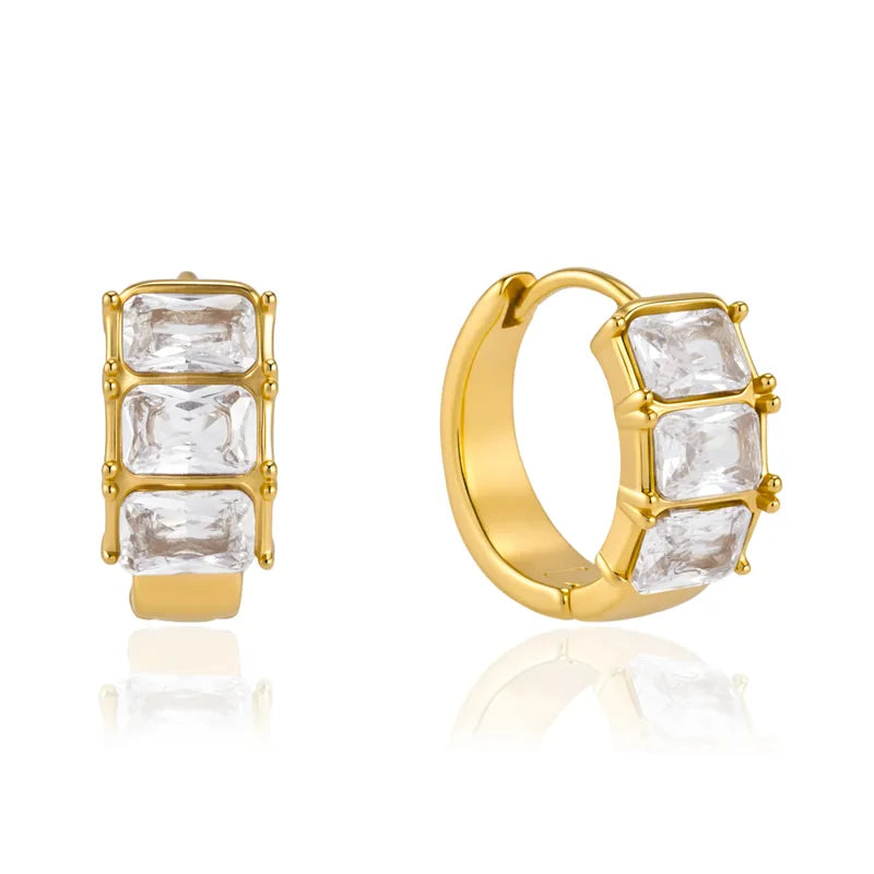 LOUREN ZIRCON HOOPS