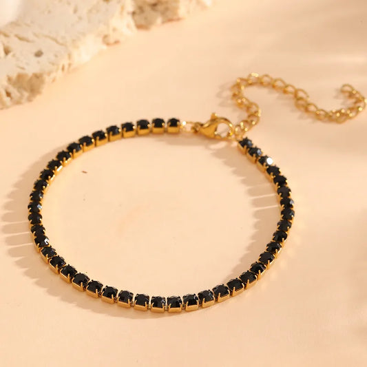 BLACK TENNIS BRACELET