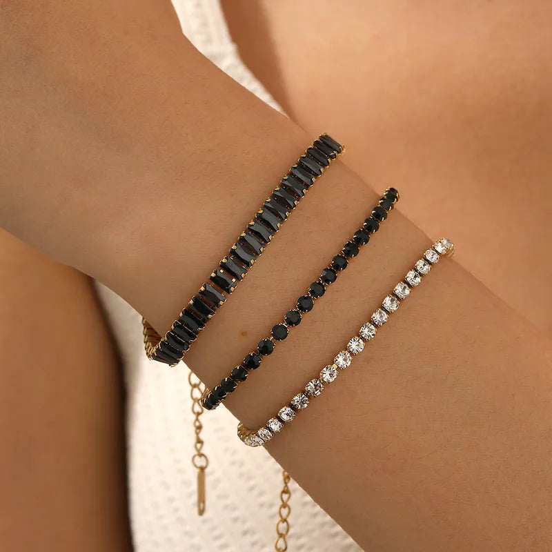 BLACK TENNIS BRACELET