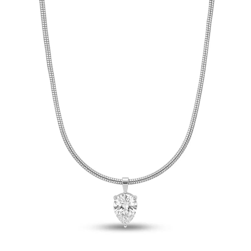 OMEGA SILVER DIAMONDS NECKLACE