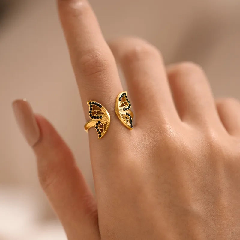 BLACK BUTTERFLY RING