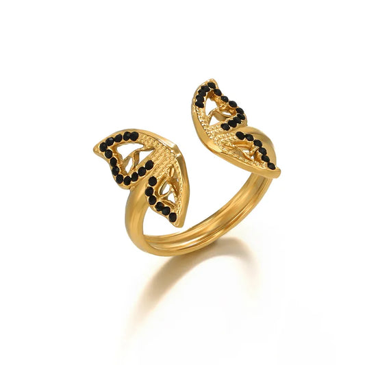 BLACK BUTTERFLY RING