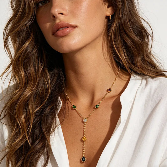 COLORFULL WATERDROPS NECKLACE