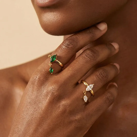 GREEN PRINCESS DROP RING