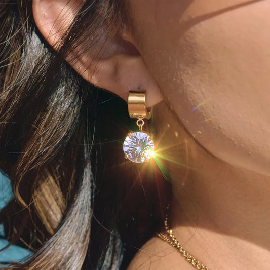 BIG ROUND ZIRCON HOOPS