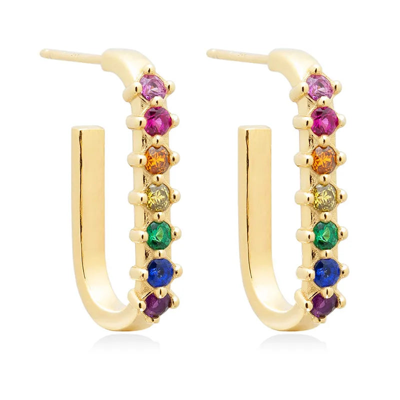 RAINBOW SQUARE STUDS