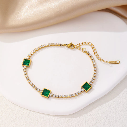 GREEN TENNIS BRACELET