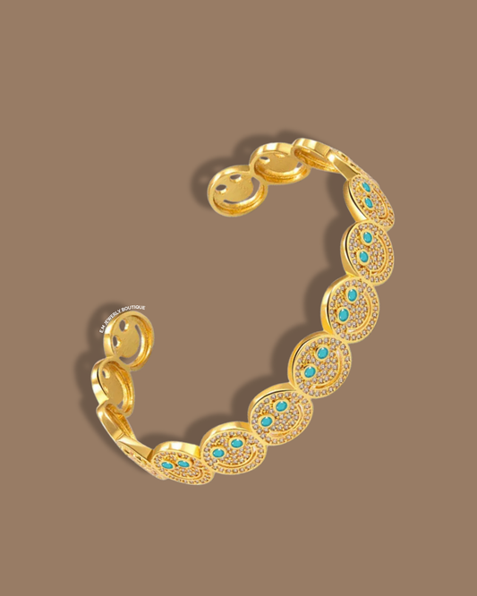 TURQUOISE HAPPYFACE BANGLE