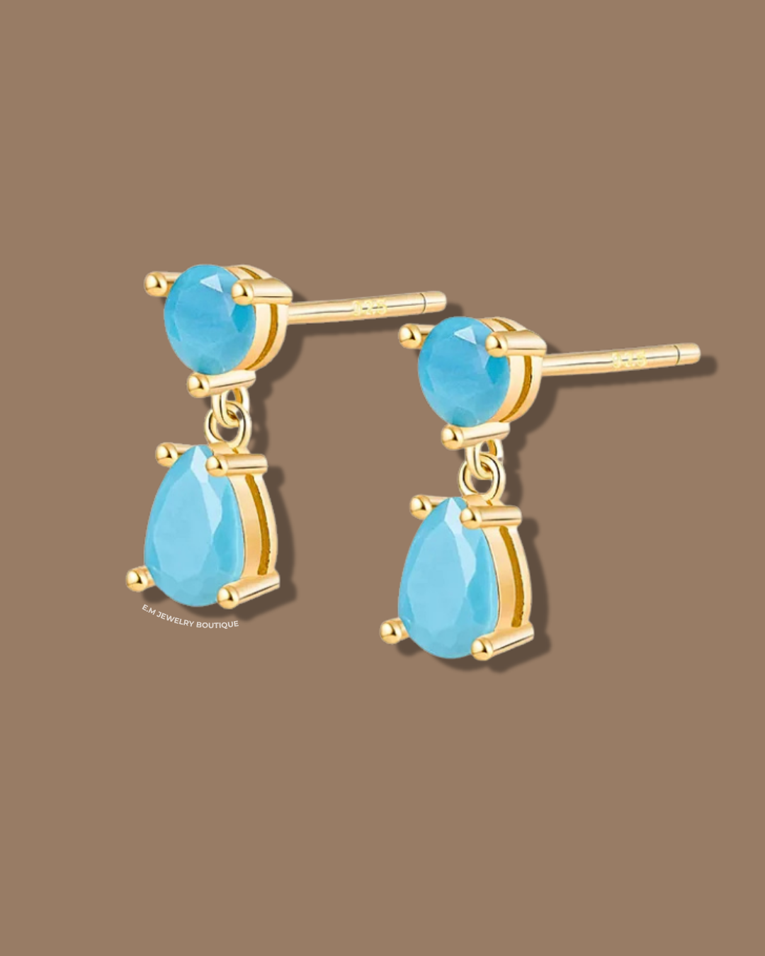 GOLD TURQUOISE STUDS