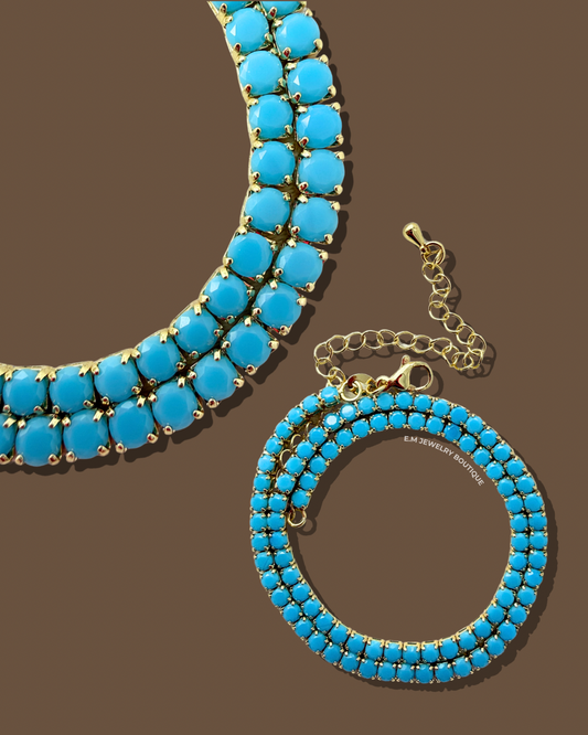 TURQUOISE TENNIS NECKLACE