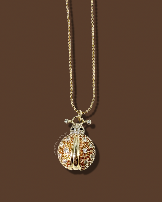 ORANGE LADYBUG NECKLACE