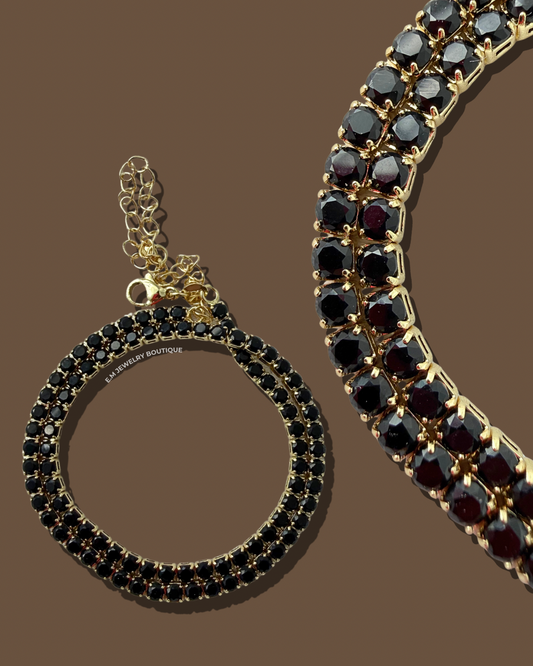 BLACK TENNIS NECKLACE