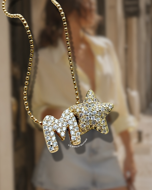 STAR ZIRCON INITIAL NECKLACE