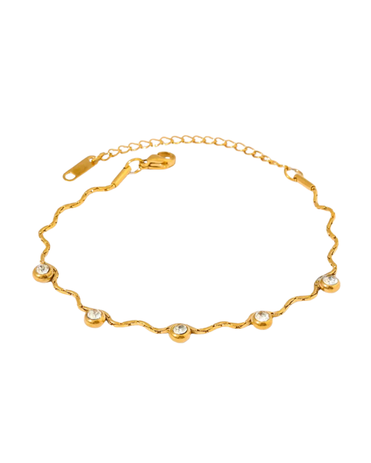 Wavy Round Zircon Bracelet