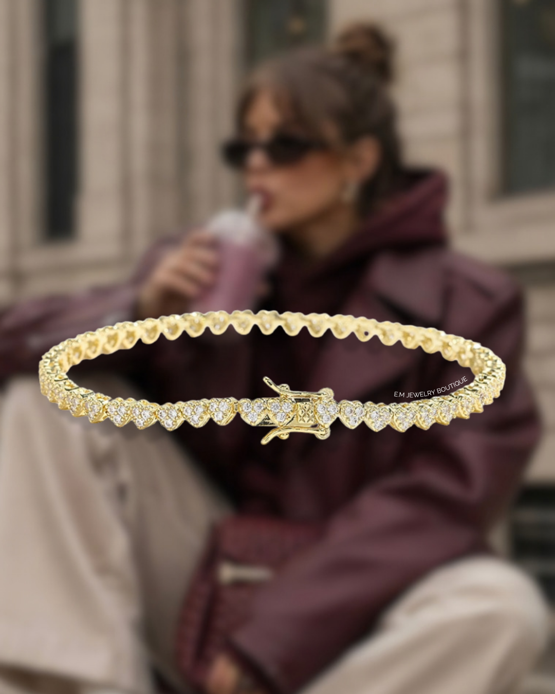 HEART TENNIS BANGLE