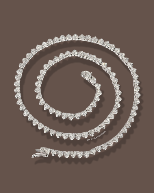 HEART TENNIS SILVER NECKLACE